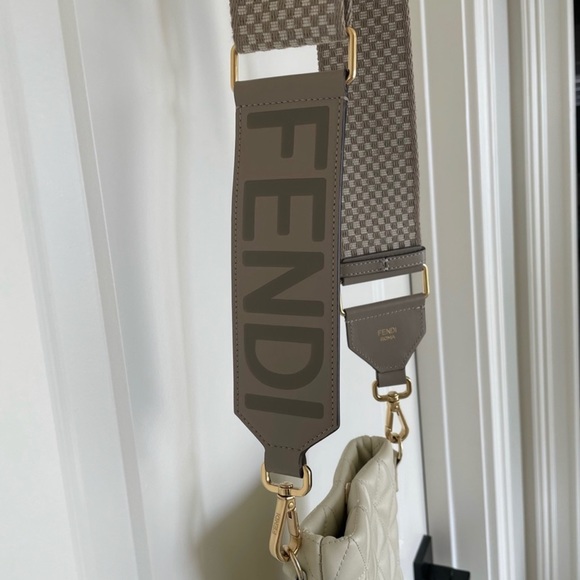 Fendi Strap You, Gingham Woven Adjustable Shoulder Strap - Picture 7 of 7